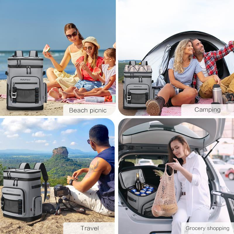 Hulongo-Large Waterproof Insulated Cooler Backpack for Men & Women, Cooler Bag,Leak Proof Cooler Backpack for Camping, Beach, Fishing,Hiking, Picnic, Travel, Outdoor, 30L, 48Cans,For Husband Gift,For Valentine'S Day Gift